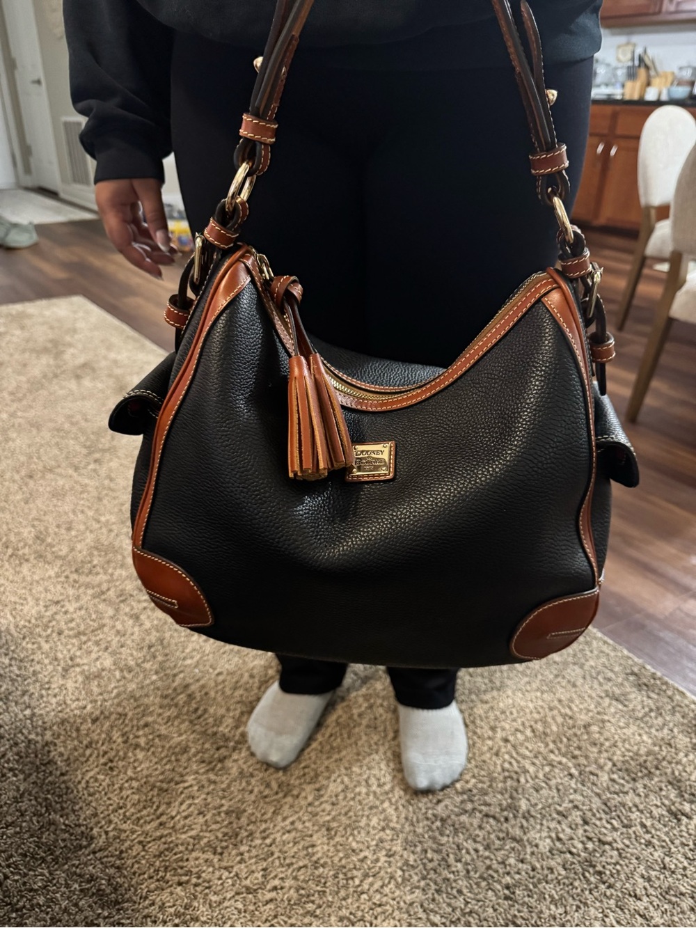 Dooney&Bourke Pebbled leather side pocket hobo